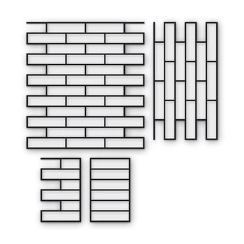 Многоразовый трафарет 79×85 + 79×43 см + 2 откоса, 3 мм — под кирпич Лофт 250×60 мм, декоративная штукатурка стен