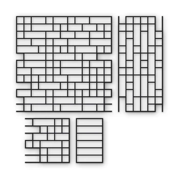 Многоразовый трафарет 92×92 + 92×43 см + 2 откоса, 3 мм — под плитку Узкая плитка 60×240 мм, декоративная штукатурка стен