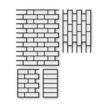 Многоразовый трафарет 70×91 + 70×46 см + 2 откоса, 3 мм — под кирпич Датский высокий HF 220×65 мм, декоративная штукатурка стен