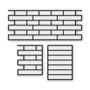 Многоразовый трафарет 91×37 см + 2 откоса, 3 мм — под кирпич Nubrik 290 290×50 мм, кладка английская, декоративная штукатурка стен