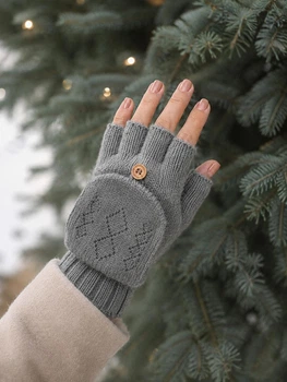 Женские митенки одинарные S-L серые (3-30)