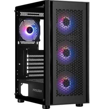 Корпус Prologix GM-07RBA Black с 4 ARGB вентиляторами