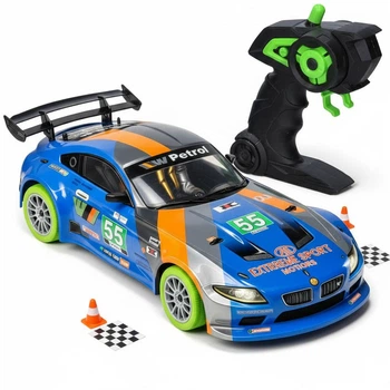 Дрифт-машинка на радиоуправлении ProjectX BMW M2 4WD 1:10 с пультом ДУ и аккумулятором 9.6V синяя скоростная модель для гонок