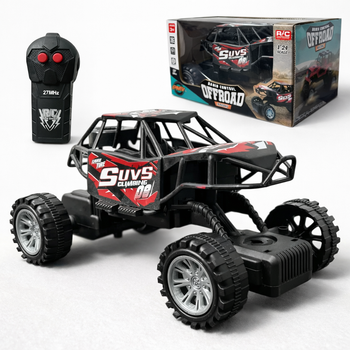Внедорожник на радиоуправлении OFFROAD 114D полный привод 1:24 ударопрочный корпус Черный для активных игр на бездорожье с пультом ДУ 27Мhz