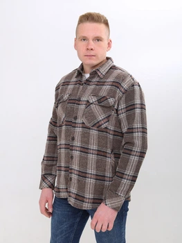 Сорочка чоловіча коричнева байкова картата 1712-63 XL