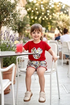 Костюм с шортами "Комикс-принт" Kiddo красный 110 см