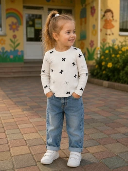 Лонгслив Little Butterflies Kiddo молочный 92 см