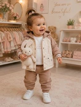 Комплект-тройка “Little Bunny” Kiddo бежевый 68 см
