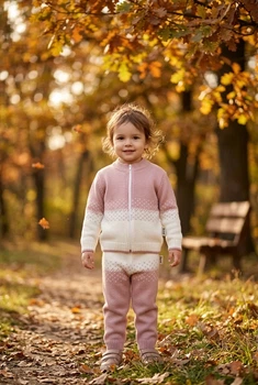 Кофта вязаная на молнии с градиентным узором Kiddo розовый 86 см