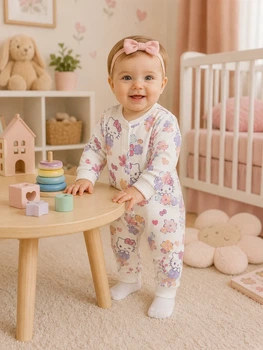 Ромпер Kitty Bloom для дівчинки Kiddo Молочний розмір 74 (KIDDO-45D0DE70970F45FD84EA6ED4F6A73E93)