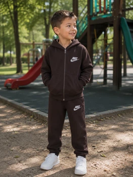 Костюм универсальный спортивный из плотной двунитки Kiddo шоколадный 98 см