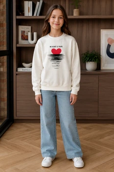 Дитячий світшот My Heart Kiddo Молочний розмір 146 (KIDDO-155EE3024E3646A3A570DBA43EA96D1C)