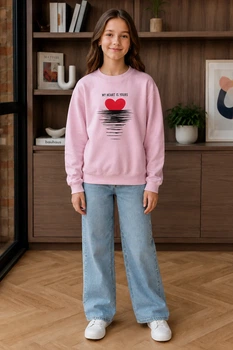 Свитшот детский My Heart Kiddo розовый 152 см