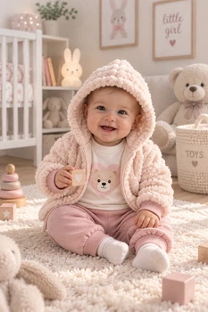 Комплект-трійка з пухнастою кофтою Teddy Kiddo Молочна пудра розмір 74 (KIDDO-883B34A44DB64A8F9F04B41FD02FEA30)