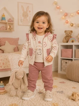 Комплект- тройка Little Flower Kiddo пудровый 80 см