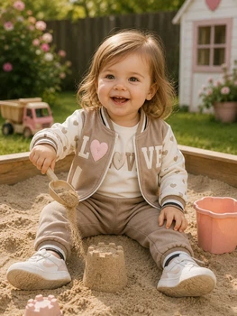 Комплект-тройка “LOVE” Kiddo бежевый 80 см