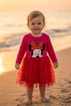 Платье с пышной юбкой из фатина Kiddo малиновый 86 см