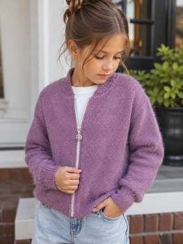 Кардиган Cozy Alpaca Kiddo лиловый 140 см