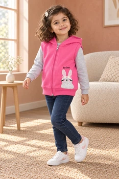Жилетка с капюшоном So Cute Bunny Kiddo розовый 98 см