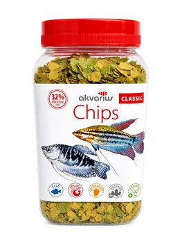 Корм для акваріумних риб Акваріус Класичне меню, чіпси (Classic menu chips) - 600 мл (150 г)