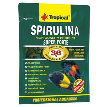 Корм для аквариумных травоядных рыб Tropical Super Spirulina Forte хлопья - 12 г