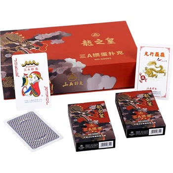 Игральные карты AAA Badao, покерные карты AAA Club Black Core, подарочный набор GD001 Dragon King Blue (4 колоды)