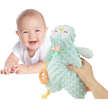 Мягкое съедобное одеяло-игрушка Jollybaby Baby Comfort Blanket для новорожденных, дизайн с пингвинами.