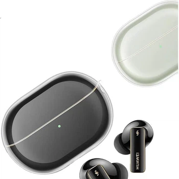 Чехол Aolang для Huawei FreeBuds Pro 4, защитный чехол для беспроводных Bluetooth-наушников FreeBuds Pro 4, ударопрочный, пылезащитный, прозрачный силиконовый чехол для устройства, минималистичный дизайн в стиле Ins + ремешок