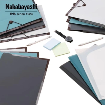 Nakabayashi [Незаменимый аксессуар для школы] Вертикальная папка-гармошка Nakabayashi формата A4 с индексом, органайзер для документов с ремешком, светло-серый, DF-A411S