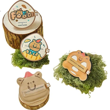 AMORTALS Ding Yuxi X TUNEEGOODS Collaboration Bread Series Black Chocolate Bear Puff Set Cushion Puff