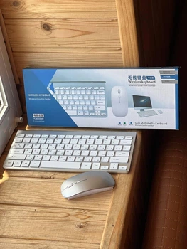Бездротовий комплект клавіатура та миша Wireless Keyboard Combo, ультратонкий, 2.4G, для Windows, Android, MacOS, сріблястий