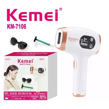 Фотоепілятор IPL Kemei KM-7106 для домашнього видалення волосся на ногах, руках, пахвах, зоні бікіні та обличчі