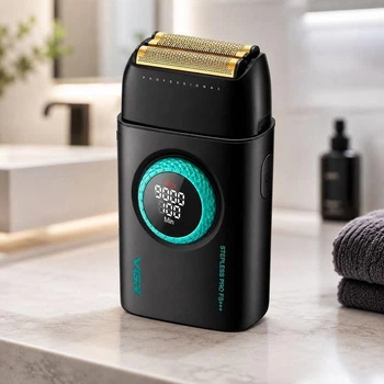 Аккумуляторная электробритва VGR V-377 Black для мужчин с цифровым дисплеем и отображением скорости 10624