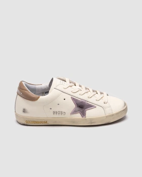 Женские кроссовки повседневные Golden Goose Super-Star Ice White Orchid Pink 37 (23,5 см) Белый