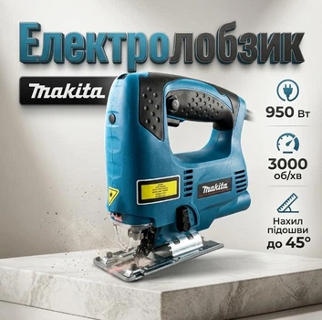 Лобзик электрический Makita 4450СТ 950 Вт наклон до 45° Лазер Регулятор скорости для дома и мастерской