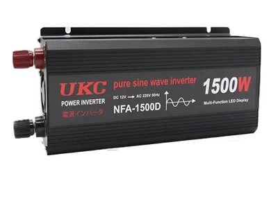 Инвертор UKC 1500 Вт КПД 90% 12V-220V Чистая синусоида активное охлаждение