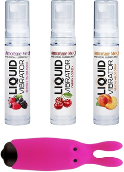 Набор Adrien Lastic Виброшар Pink + Стимулирующий лубрикант Amoreane Med 10 мл х 3 шт (8433345000510)