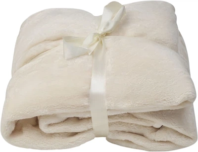 Плед MBM HOME Luna 130х160 см з ефектом кашеміру айворі (TB-02 IVORY)