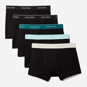 Набор трусов боксеров мужских хлопковых Calvin Klein NB1897-3SB(Aqua Bar Multi) XL 5 шт Черный (199156117622)