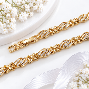 Браслет Xuping Jewelry 6мм длина 17,5-19см медицинское золото позолота 18К 2419