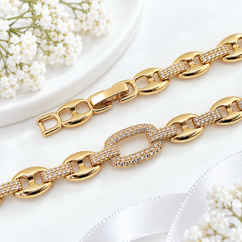 Браслет Xuping Jewelry 6-9мм длина 17-19см медицинское золото позолота 18К 2417