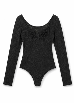 Мереживне боді H&M 1178270001c70 38 чорне (100015655)