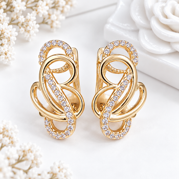 Сережки Xuping Jewelry довжина 2.3см ширина 1.2см медичне золото позолота 18К с1669