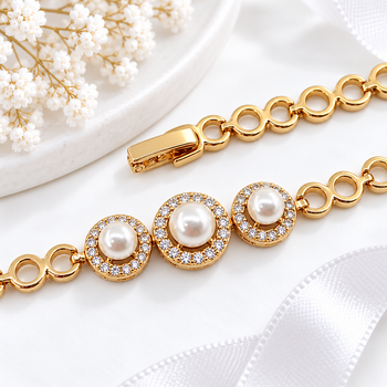 Браслет Xuping Jewelry 4-10мм длина 17-19см медицинское золото позолота 18К 2398