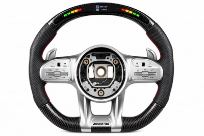 Руль AMG 2018-Style (Карбон, LED, 4pin) для Mercedes A-class W177 2018- гг