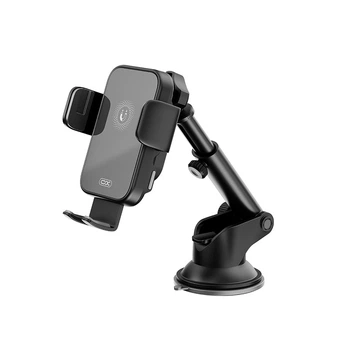 Держатель телефона автомобильный XO с беспроводной зарядкой WX036 Automatic Arm Clamp Type Wireless черный XO-WX036