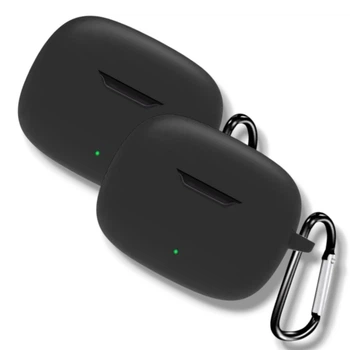 Чехол-накладка 2шт CDK для JBL Wave Beam 2 | Silicone Candy Friendly с карабином (016052) (black)