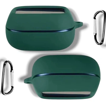 Чехол-накладка 2шт CDK для JBL Live Buds 4 | Silicone Candy Friendly с карабином (023982) (green)