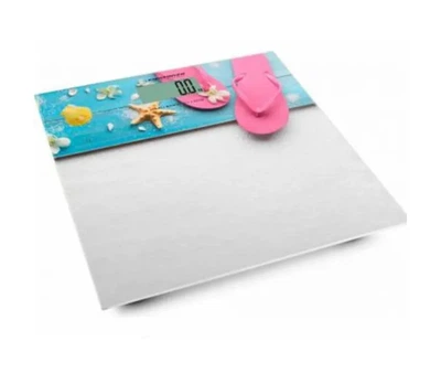 Весы Esperanza EBS009 Flip Flop 180 кг — закаленное стекло с пляжным принтом