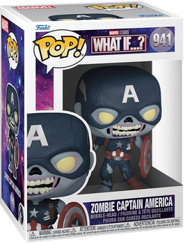 Фигурка Funko POP! Marvel: What If...? — Zombie Captain America with Shield (Зомби Капитан Америка со щитом) #941